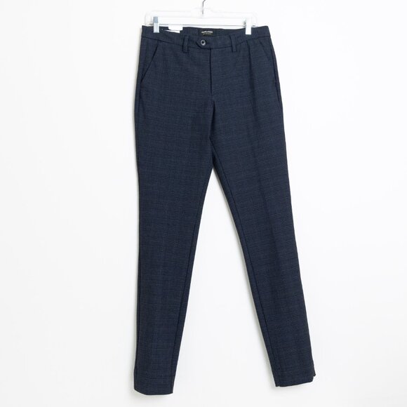 Jack & Jones Marco Slim Dress Pants 31x34 Fit Bi-Stretch Navy Check - Picture 1 of 15